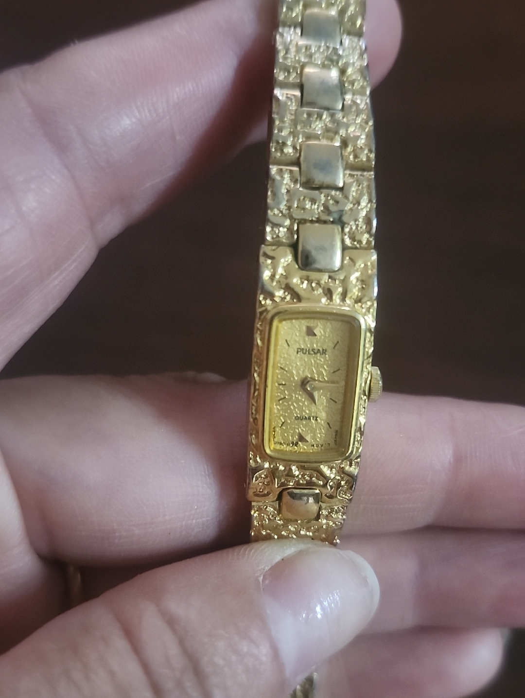 Pulsar Womens Textured Gold Bracelet Watch